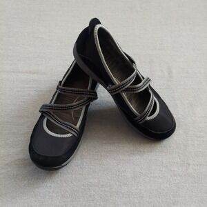 Dansko Hazel Mary Jane Flats Womens EU 38 Black Suede Mesh Comfort Walking Shoes